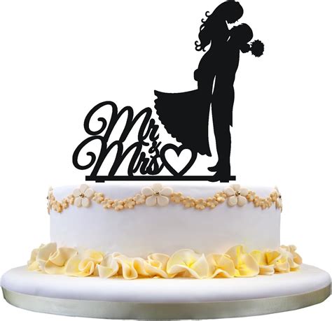 Amazon.com: Mr Mrs cake topper,Bride and Groom wedding topper for cake ...