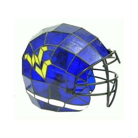 NCAA West Virginia Mountaineers Stained Glass Football Helmet Lamp