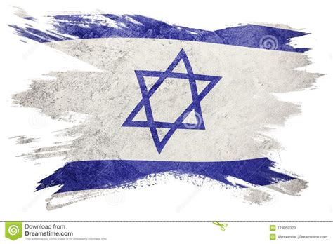 Grunge Israel Flag. Israel Flag with Grunge Texture. Brush Stroke Stock Illustration ...