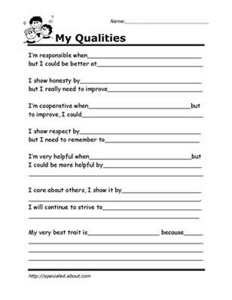 Printable Social Skills Activities Worksheets