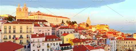 View of Old Town of Lisbon, Portugal | High-Quality Architecture Stock Photos ~ Creative Market