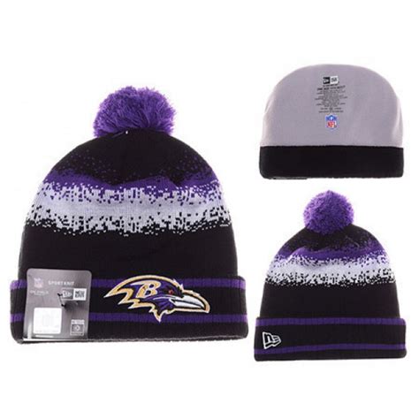 NFL Baltimore Ravens New Era Beanies Stripe Knit Hats 04