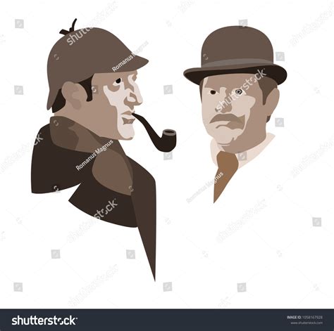 Detective Sherlock Holmes Dr Watson Vector Stock Vector (Royalty Free ...