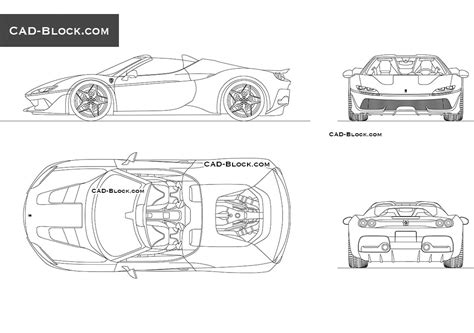 Ferrari J50 car CAD blocks