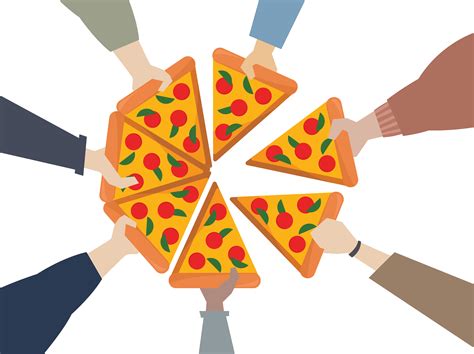 Illustration of hands sharing a pizza - Download Free Vectors, Clipart ...