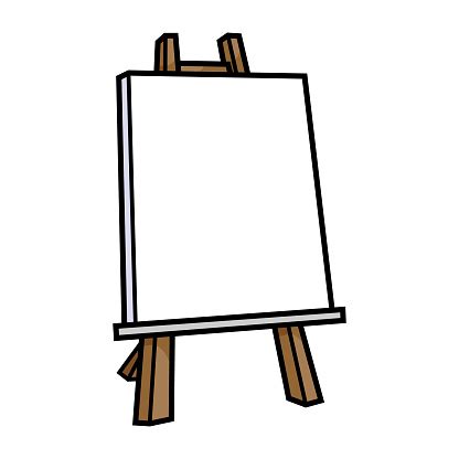 Cartoon Empty Painting Canvas Stock Illustration - Download Image Now - iStock