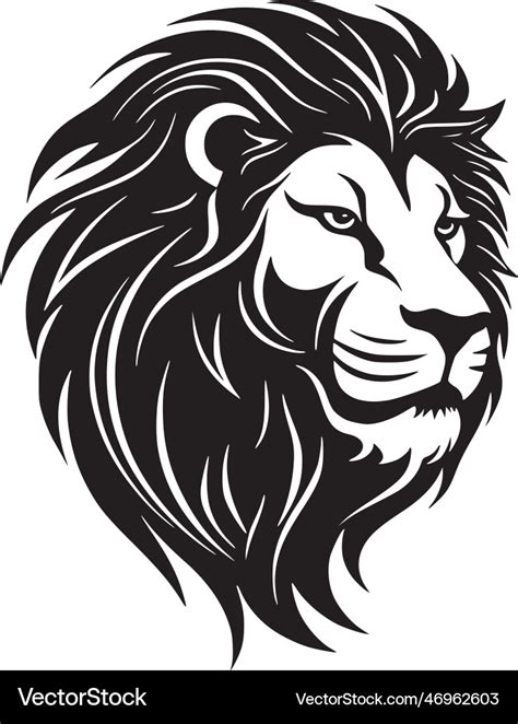 Lion head silhouette 5 Royalty Free Vector Image