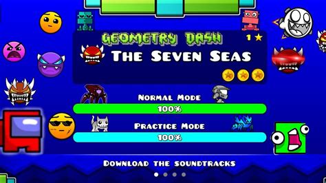 ПОЛНОЕ ПРОХОЖДЕНИЕ УРОВНЯ "THE SEVEN SEAS" Geometry dash "Meltdown ...