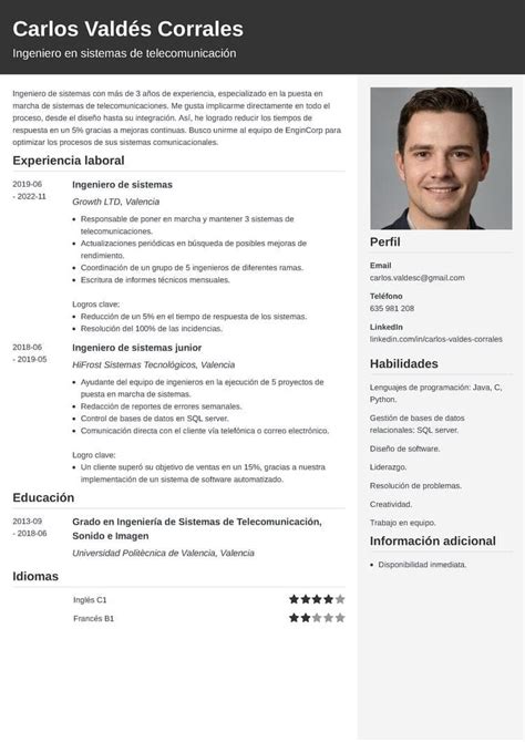 Curriculum vitae de ingeniero en sistemas: guía + ejemplos