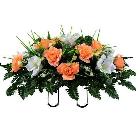 Sympathy Silks Artificial Cemetery Flowers - Realistic - Outdoor Grave Decorations - Non-Bleed ...