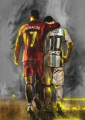 'Ronaldo and Messi 1 16' Metal Poster Print - Sahabat Coolren | Displate | Messi and ronaldo ...