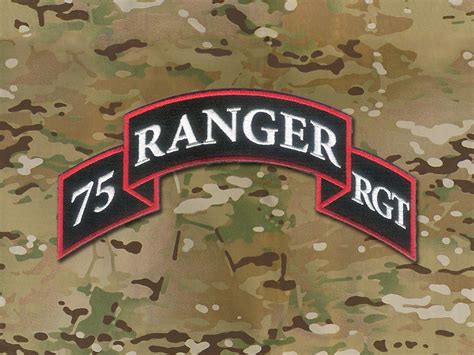 Large 75th Infantry Regiment Us Ranger Scroll 7 X 3 1 2 Non Merrowed ...