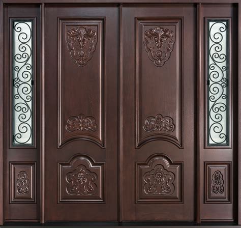 DB-H010_DD_2SL_S_CST_Mahogany-Dark | Heritage Wood Entry Doors from ...