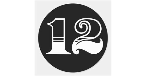 Number 12 sticker | Zazzle