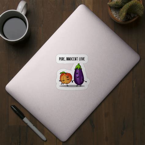 Eggplant and Peach - Eggplant - Sticker | TeePublic