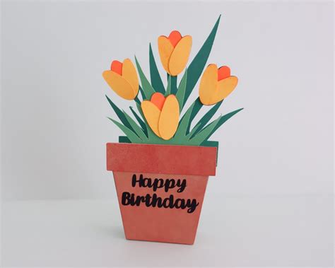 Flowers Pop up Card Svg, Pop up 3D Card Birthday, Thank You, Get Well Soon, Mother's Day, 3D ...