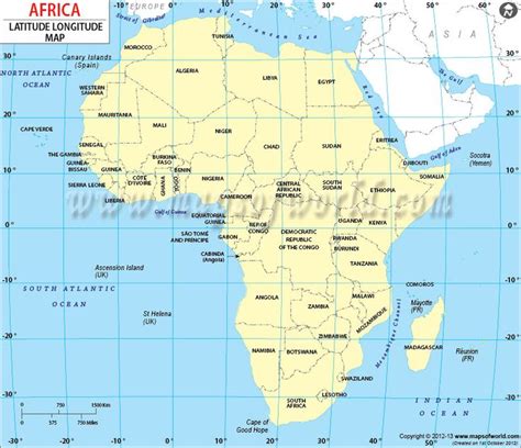 Africa Latitude and Longitude Map