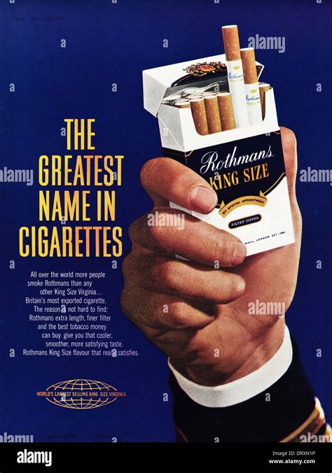 1960s magazine advertisement advertising ROTHMANS KING SIZE Stock Photo: 66355458 - Alamy