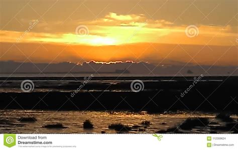 Cleethorpes Beach at Sunset Stock Photo - Image of yellow, evening ...