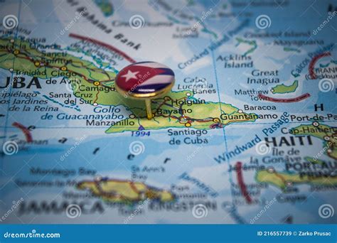 Bayamo Pinned on a Map with Flag of Cuba Stock Image - Image of mark, continent: 216557739