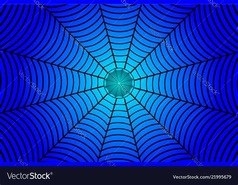 Black spider web on blue background Royalty Free Vector