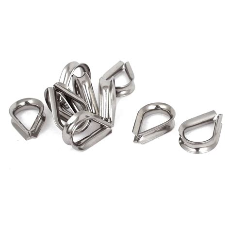 Stainless Steel 6mm Wire Rope Cable Thimbles Silver Tone 10Pcs-in Shaft Couplings from Home ...