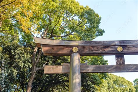 Torii of Meiji-jingu in Tokyo, Japan. The most popular historical ...