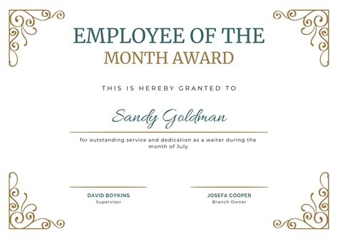 Free Printable Employee Of The Month Certificate - PRINTABLE TEMPLATES