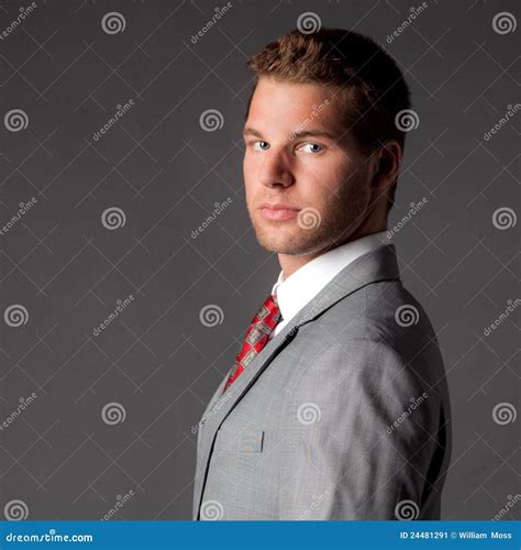 Handsome Young Man In Suit And Tie Stock Image - Image of strength ...