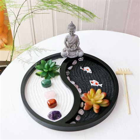 Buddha Meditation Zen Garden Kit Home Office Tabletop Taiji Yin Yang ...