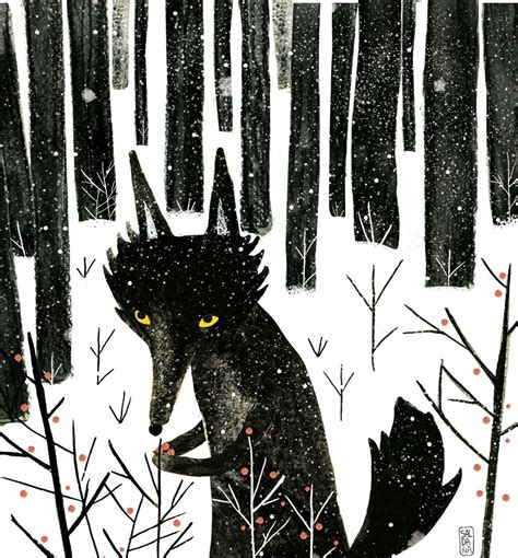 Winter Wolf on Behance, by Carmen Saldana | Wolf art, Wolf illustration, Animal illustration