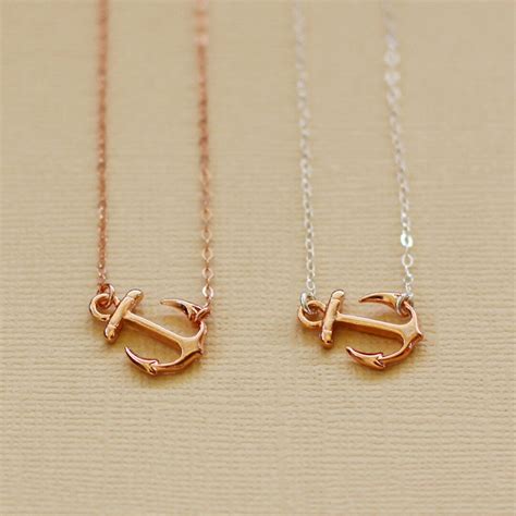 Rose Gold Anchor Necklace Rose Gold Filled Chain - Etsy