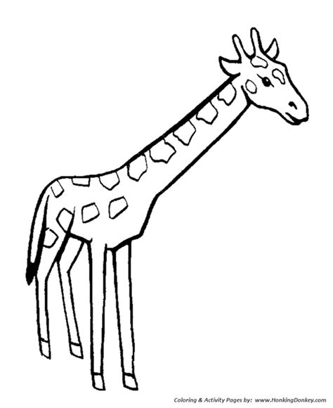 Wild Animal Coloring Pages | Easy to color Giraffe Page and Kids ...