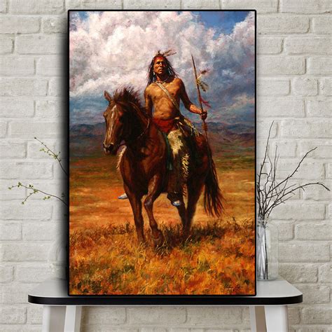 Abstract Native Indian Landscape Oil Painting Printed on Canvas ...