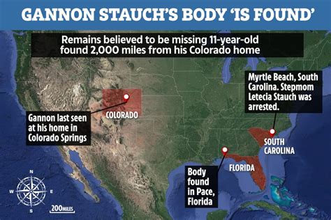 ‘Body of Colorado boy Gannon Stauch, 11, found’ 2,000 miles away in Florida two months after ...