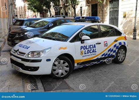 Spanish local police car editorial stock image. Image of security ...