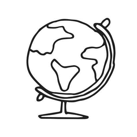 vector drawing in the style of doodle, cartoon. cute drawing globe ...