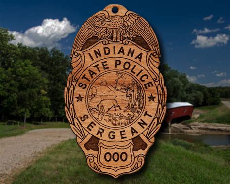 Wooden Indiana State Police Badge or Patch Ornament - Etsy