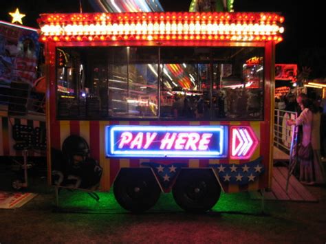 Pay Here Neon Sign Stock Photo - Download Image Now - Bumper Car, Traveling Carnival, Neon ...