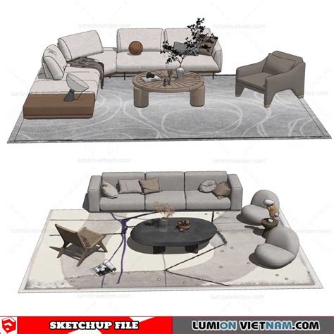 Sofa Set - Sketchup Models By Darchviz