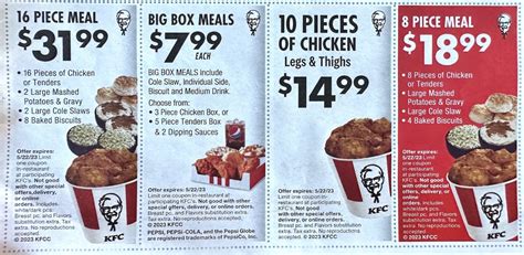 KFC - Kentucky Fried Chicken Coupons Deals - Expires 5/22/2023