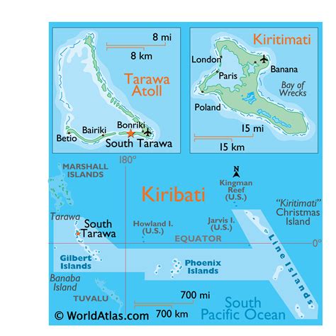 Kiribati Large Color Map by World Atlas