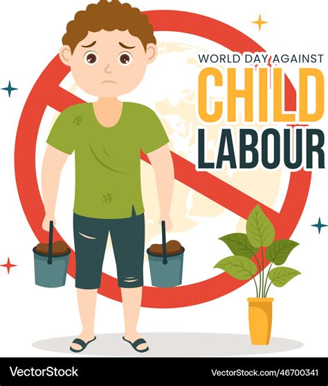 World day against child labour with children Vector Image