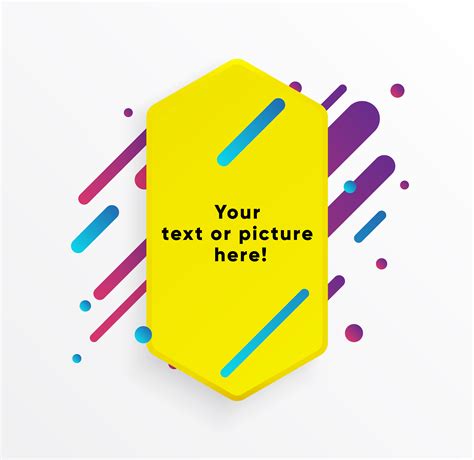 Yellow abstract Text box shape with trendy neon lines and circles. Vector background. 324795 ...