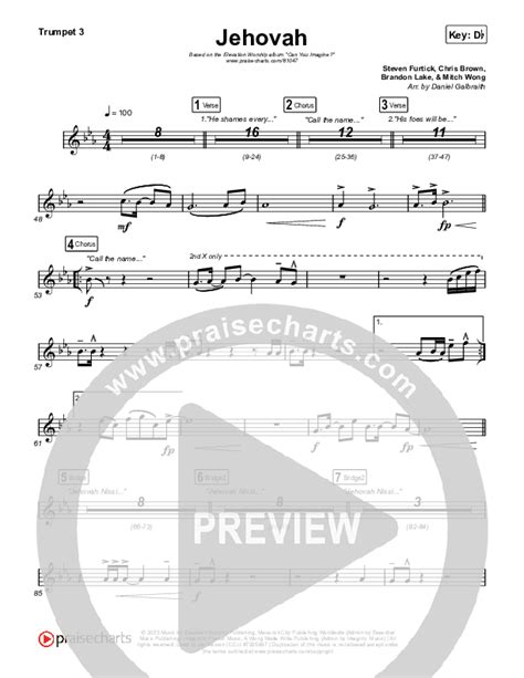 Jehovah Trumpet Sheet Music PDF (Elevation Worship / Chris Brown) - PraiseCharts