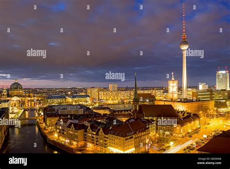 Berlin at night with the famous television tower Stock Photo - Alamy