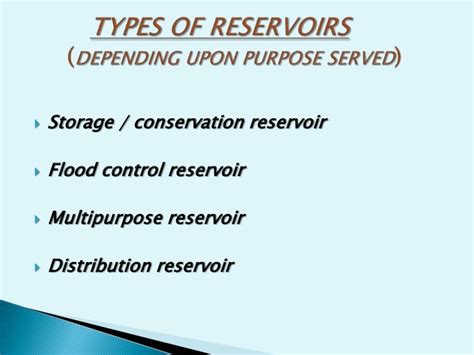 TYPES OF RESERVOIR