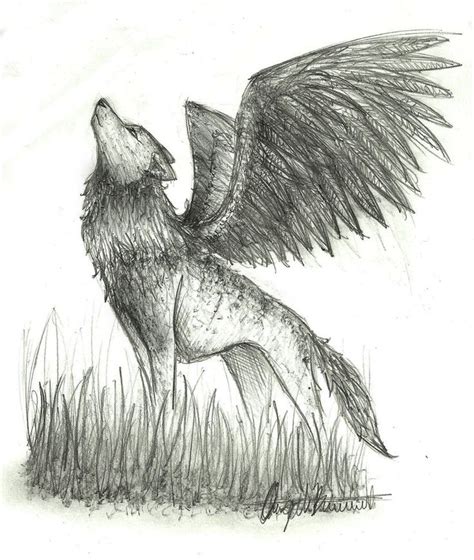 Sketch Winged Wolf by wolfylittleartist on deviantART | Arte sobre ...