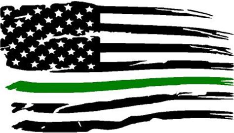 Green Line American Flag Decal American Flag Thin Green Line Military ...