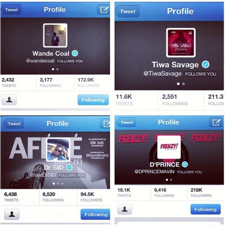 Mavin Records Artists Verified on Twitter